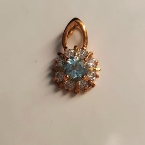 Genuine blue topaz pendant